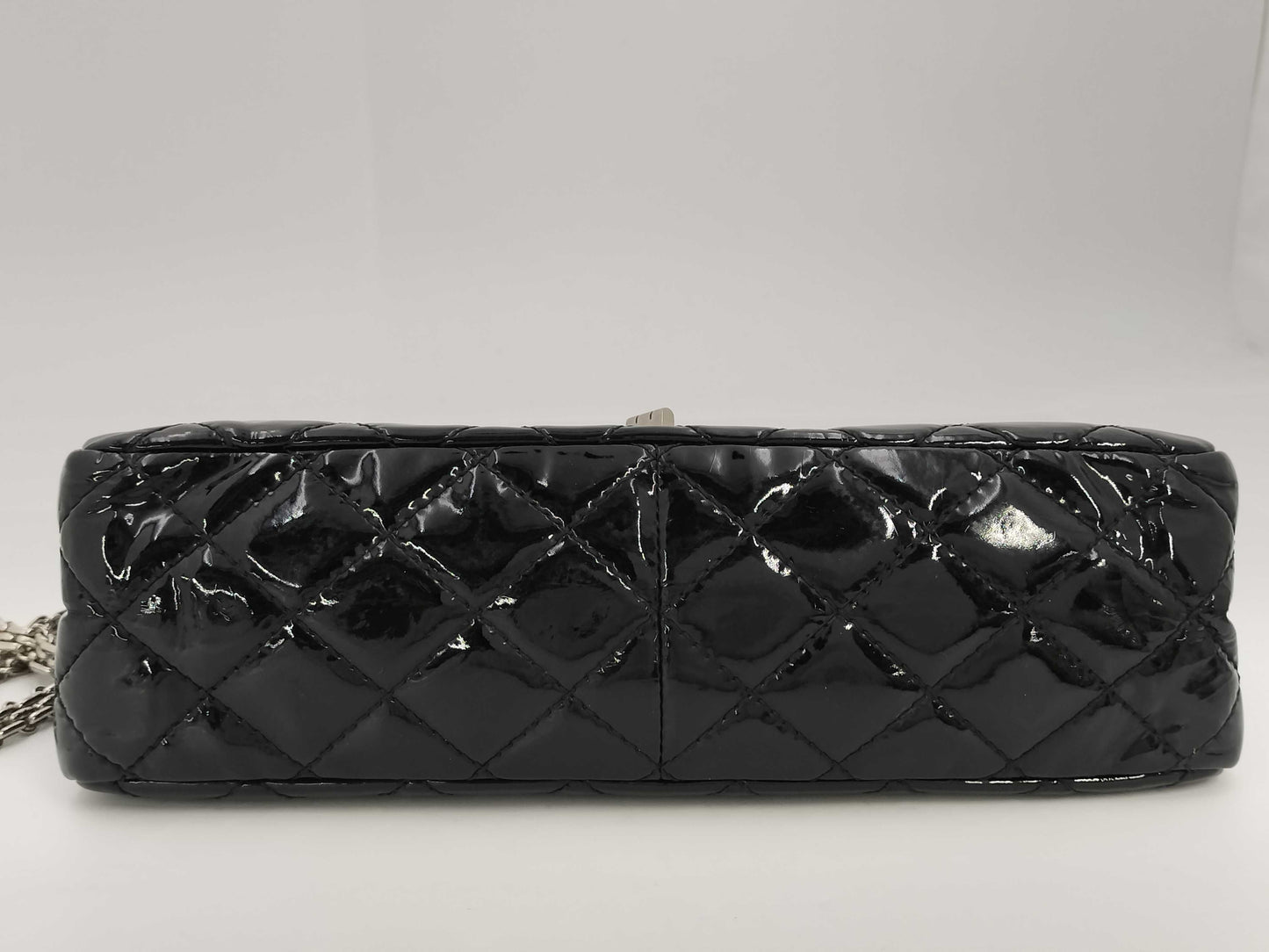 CHANEL Matelasse 2.55 Patent Leather Chain Bag, Black Shoulder Bag