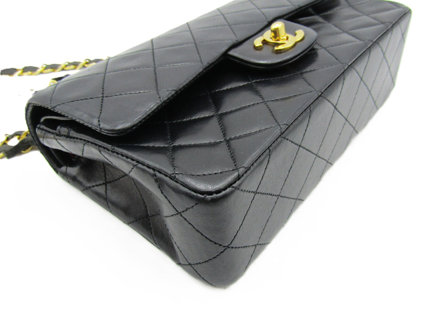 CHANEL Matelasse Chain Shoulder Bag 23 Double Flap A14687 Lambskin with Gold Hardware