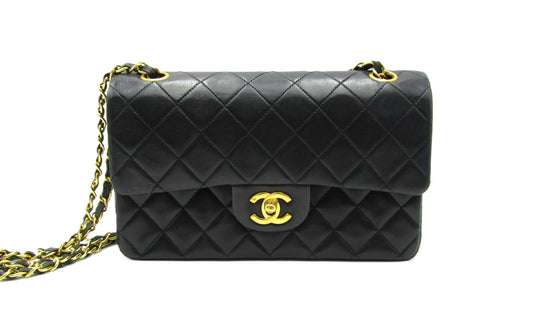 CHANEL Matelasse Chain Shoulder Bag 23 Double Flap A14687 Lambskin with Gold Hardware