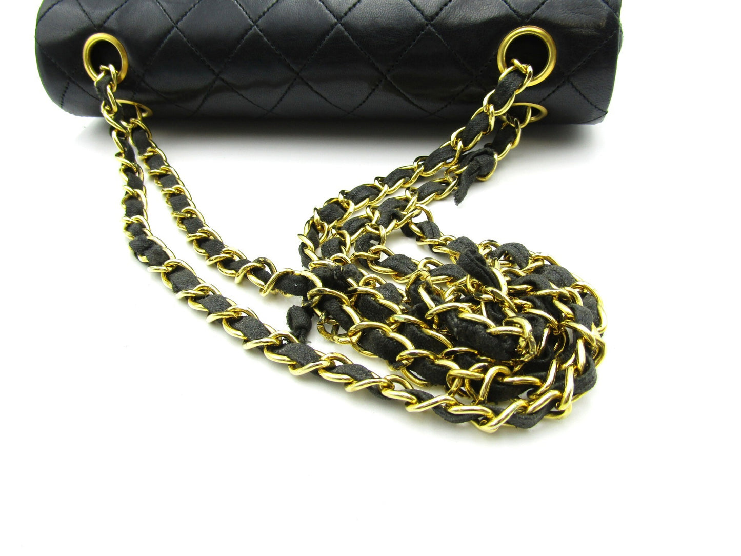 CHANEL Matelasse Chain Shoulder Bag 23 Double Flap A14687 Lambskin with Gold Hardware