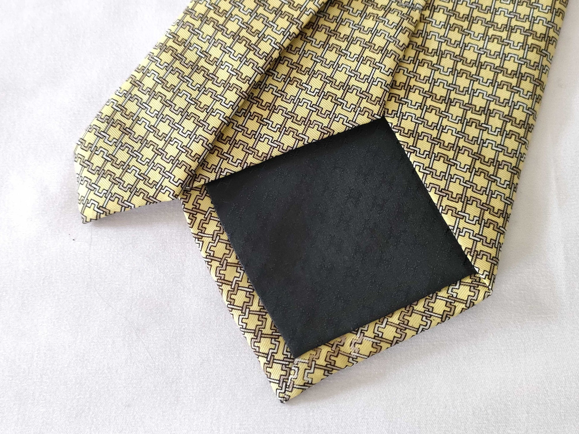 HERMES Tie with Box Yellow Other Accessories