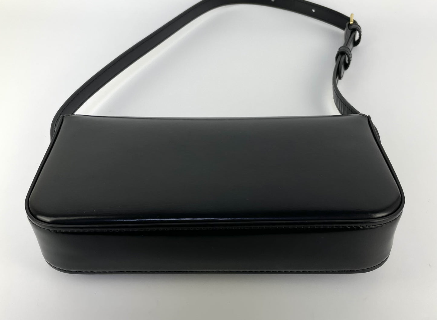 CELINE Triomphe Black Claude Leather Shoulder Bag with GD Hardware