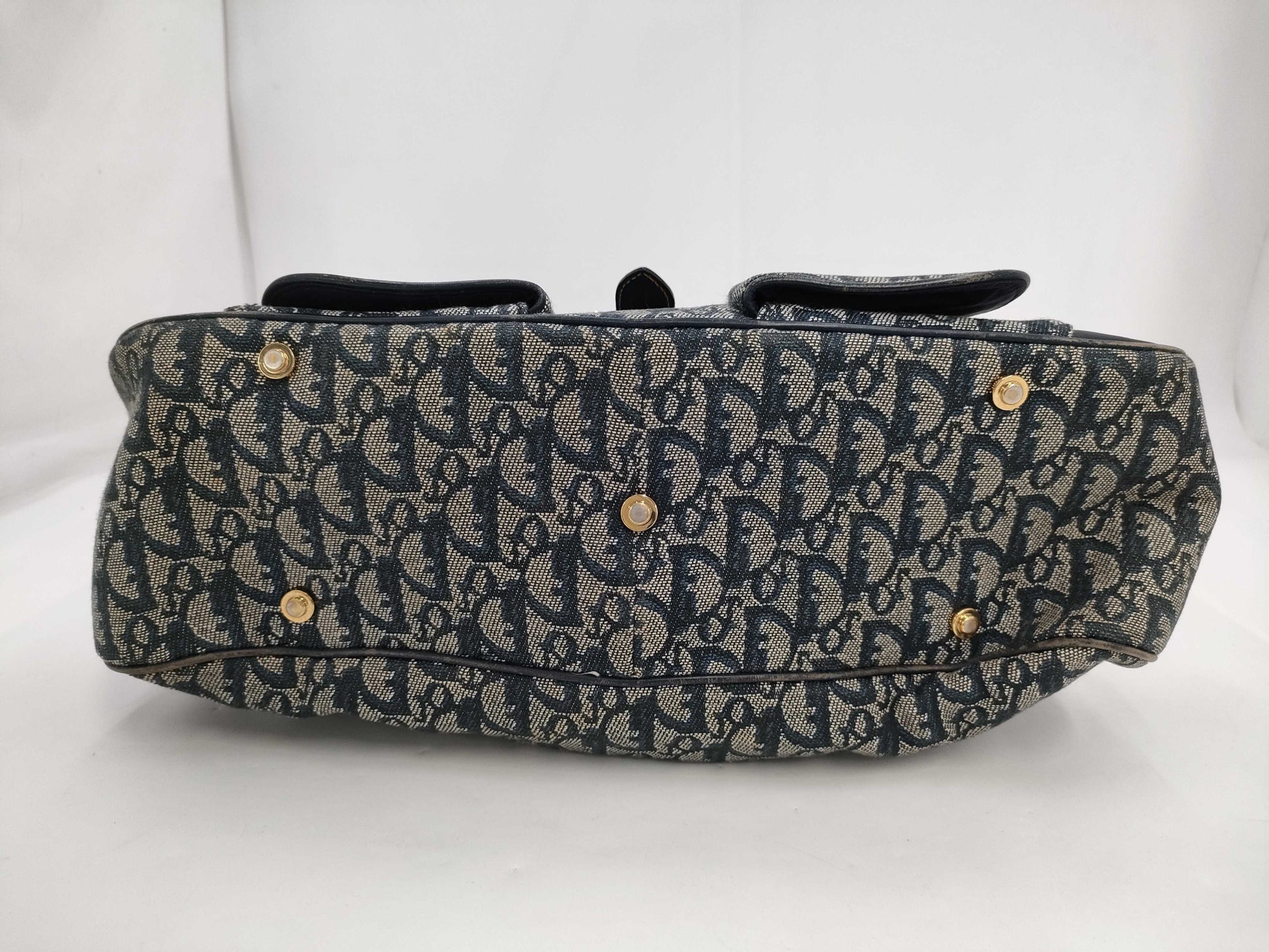 Dior Double Saddle Bag Trotter Canvas Navy Handbag Dior