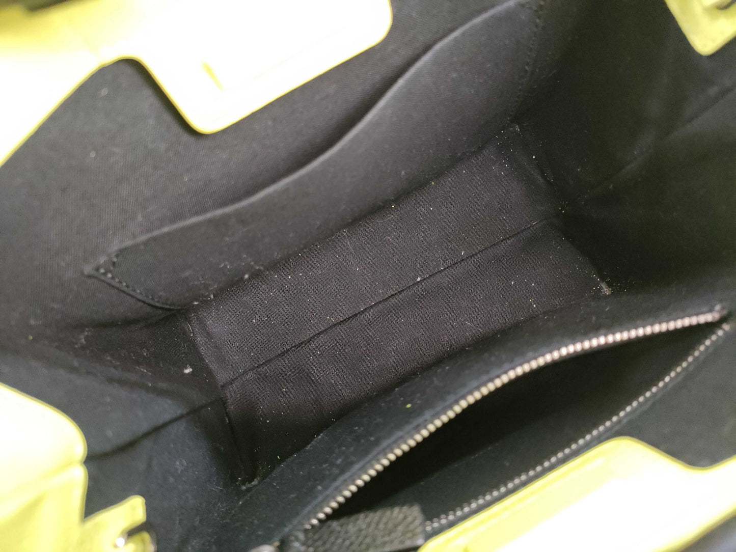 BALENCIAGA Shopping Tote XXS Leather Neon Yellow Tote Bag