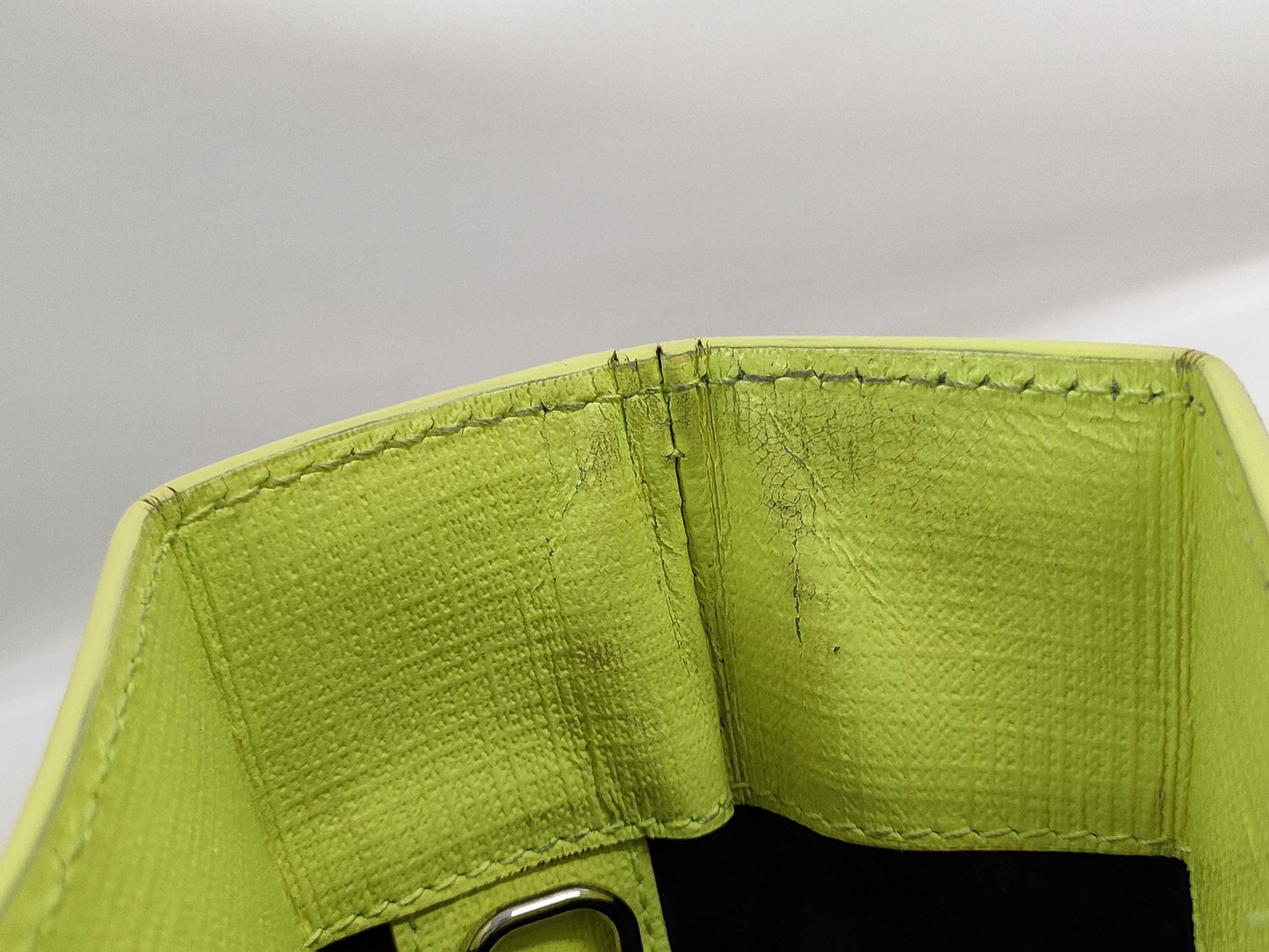 BALENCIAGA Shopping Tote XXS Leather Neon Yellow Tote Bag