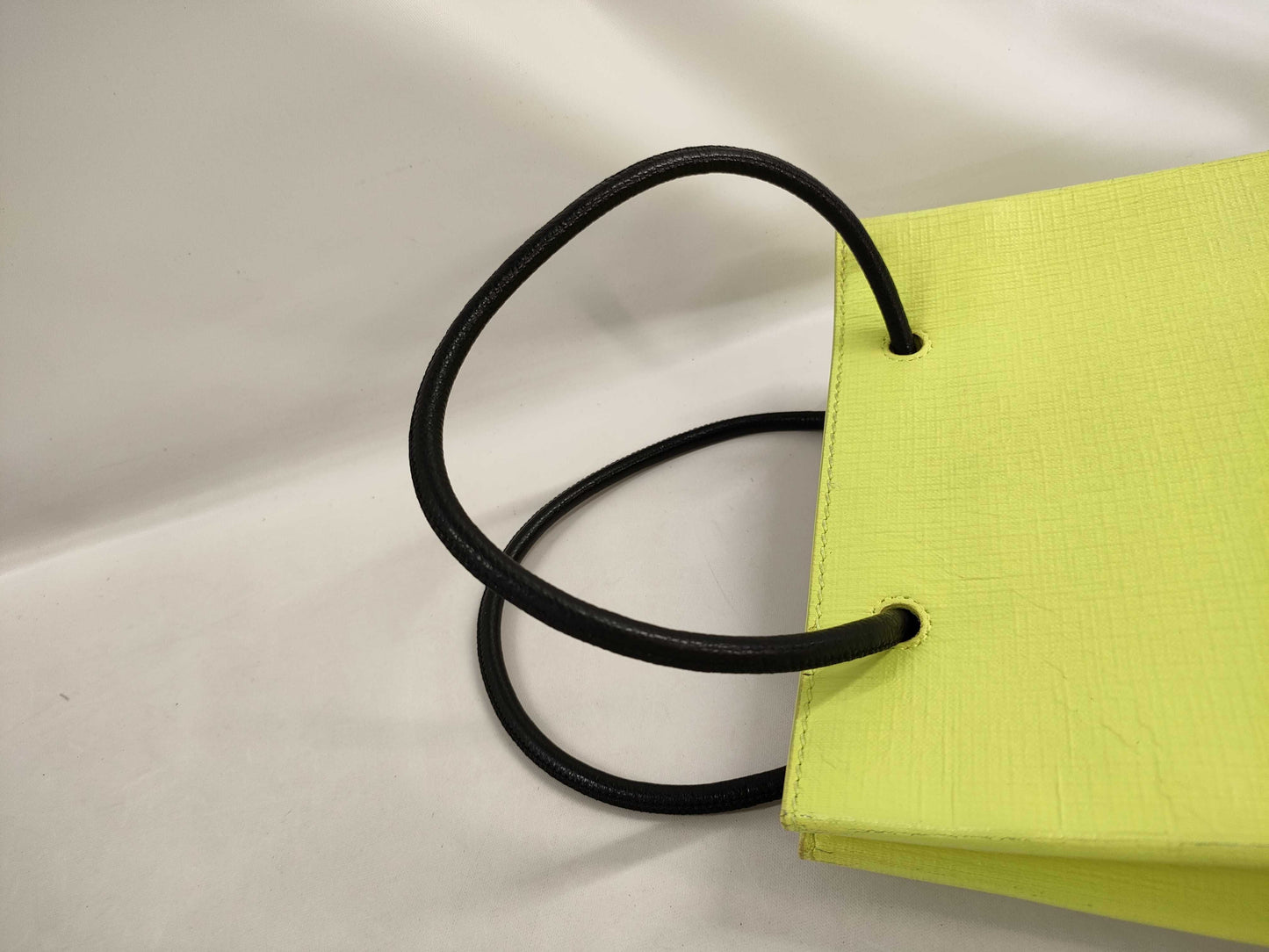 BALENCIAGA Shopping Tote XXS Leather Neon Yellow Tote Bag