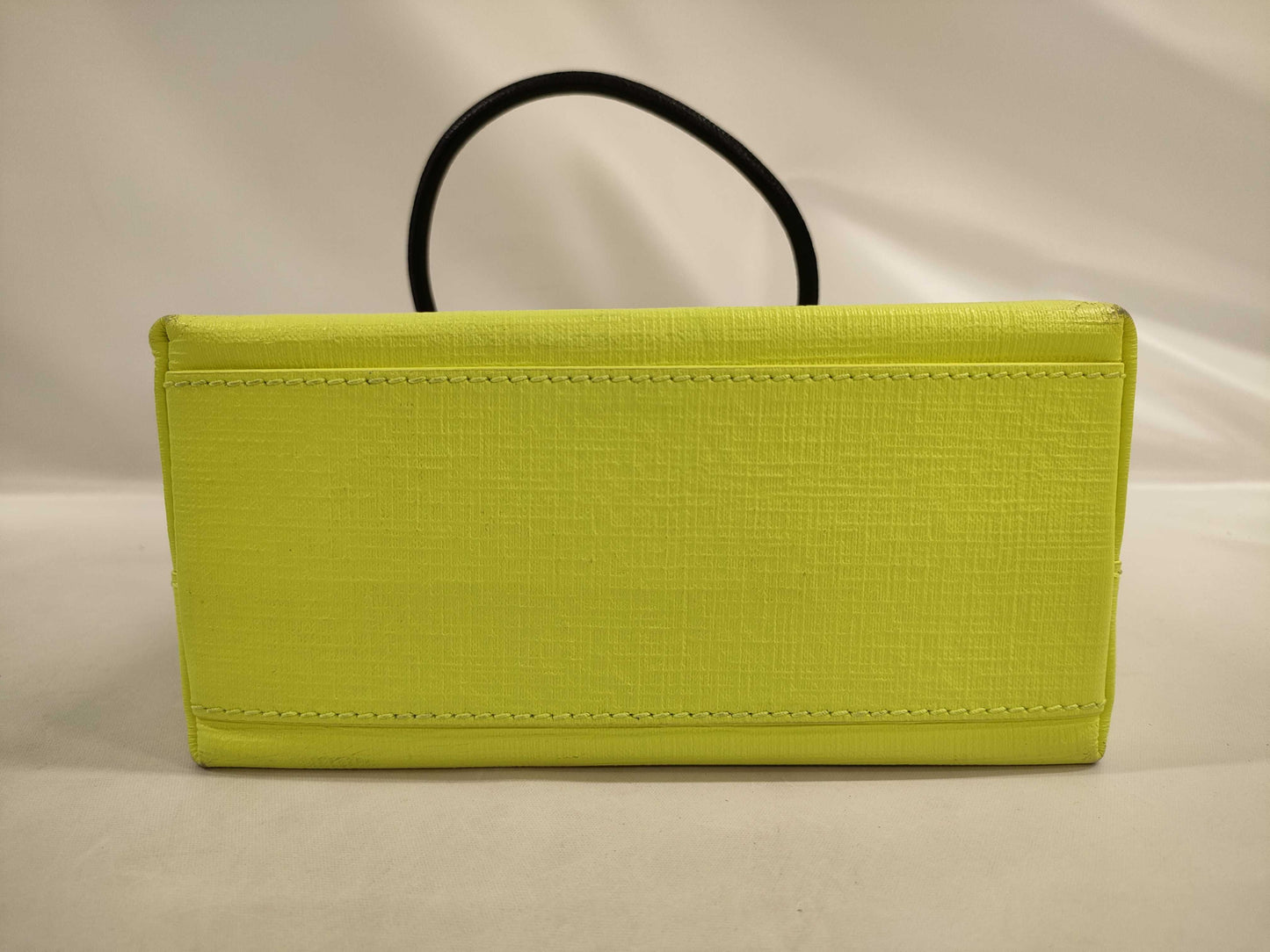 BALENCIAGA Shopping Tote XXS Leather Neon Yellow Tote Bag