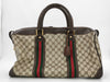 GUCCI GG Supreme Sherry Line Boston Bag, Coated Canvas and Leather