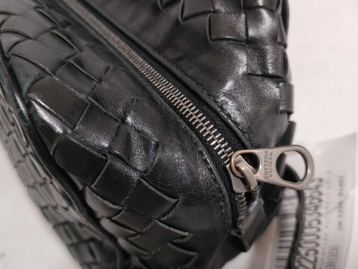 (10310_0400) BOTTEGA VENETA Intrecciato Leather Second Bag in Black