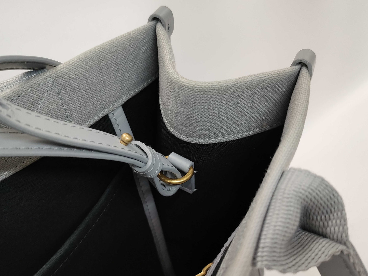 BALENCIAGA BALENCIAGA 671402 Hardware Small Tote Canvas Gray Strap Bag
