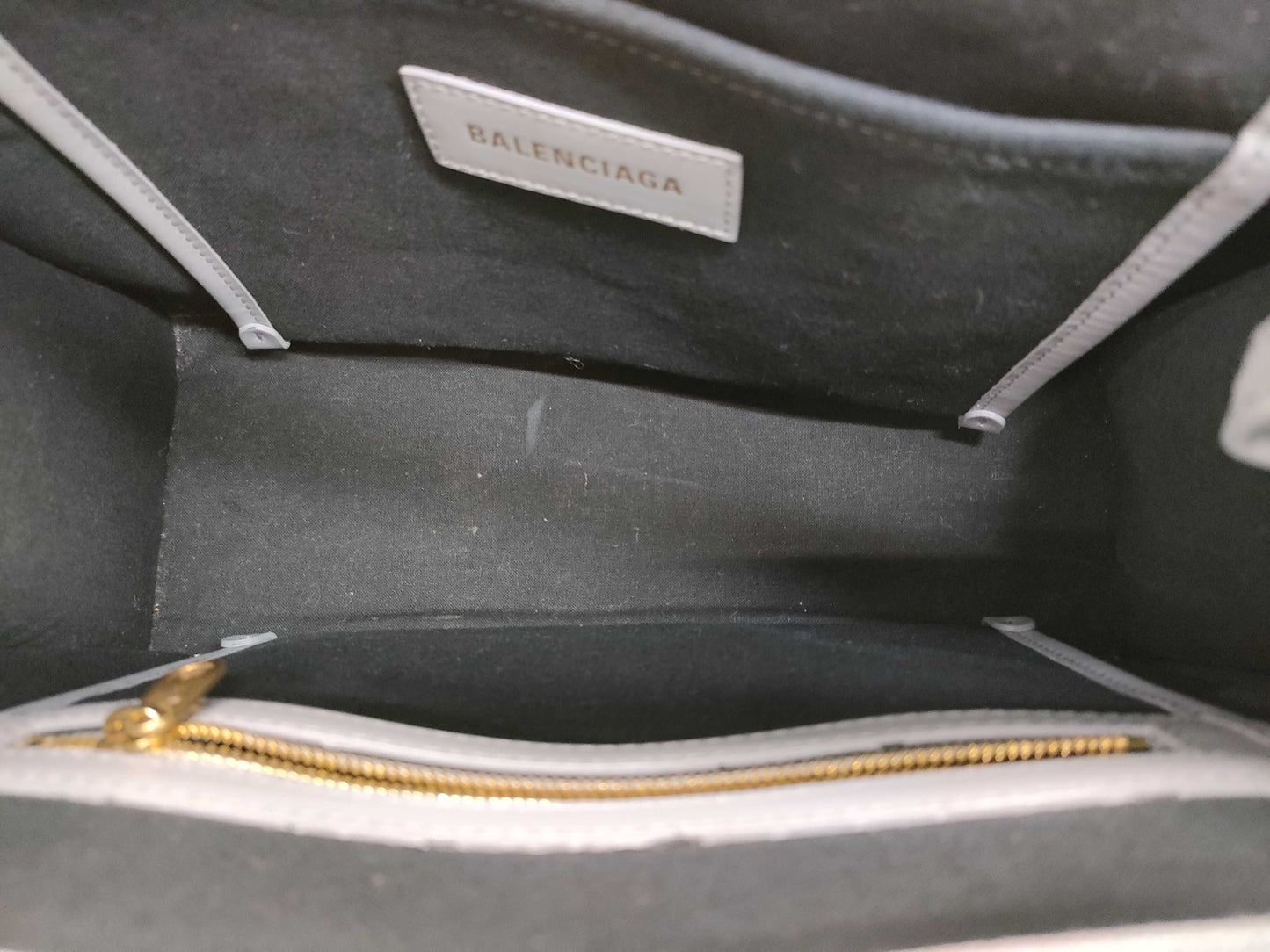 BALENCIAGA BALENCIAGA 671402 Hardware Small Tote Canvas Gray Strap Bag