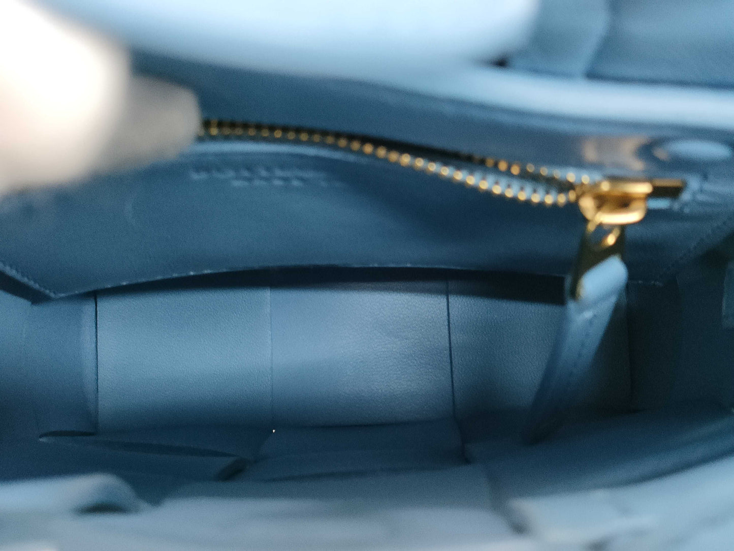 BOTTEGA VENETA Mini Cassette Shoulder Bag Light Blue Dust Bag