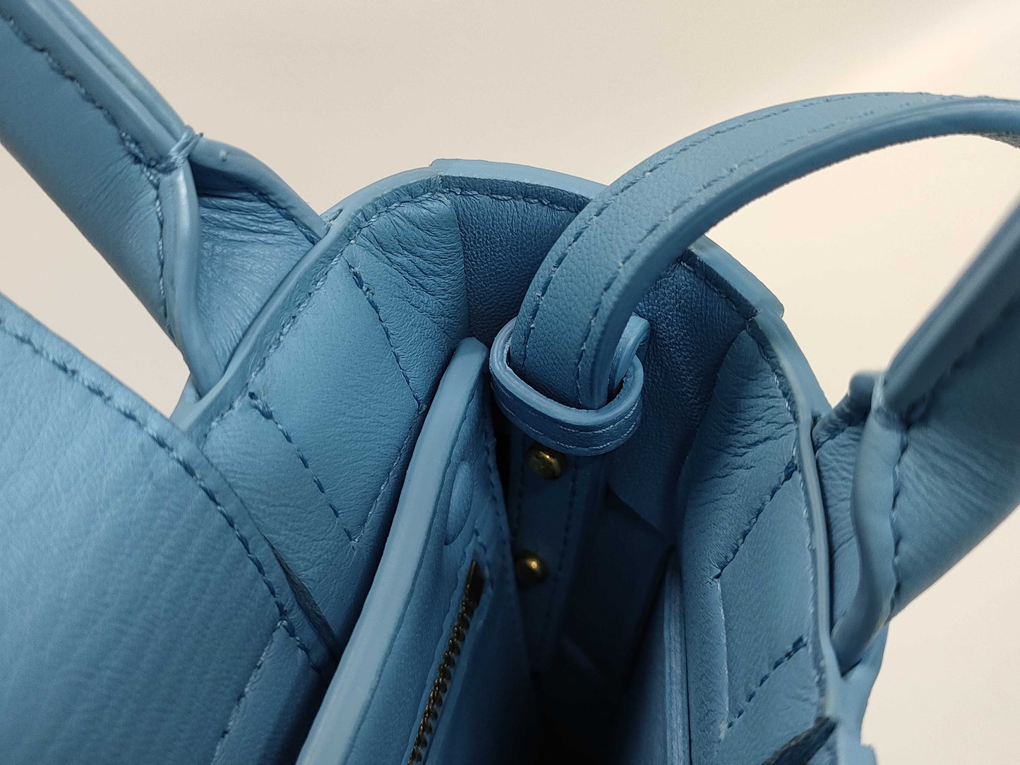 BOTTEGA VENETA Mini Cassette Shoulder Bag Light Blue Dust Bag