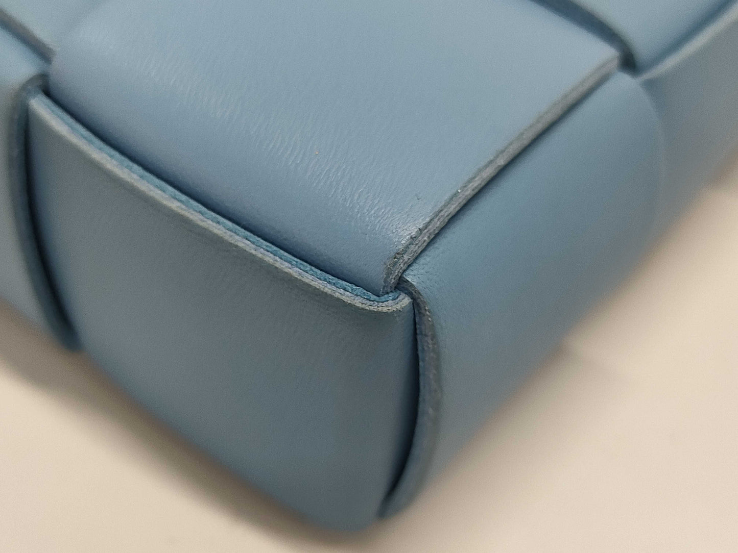 BOTTEGA VENETA Mini Cassette Shoulder Bag Light Blue Dust Bag