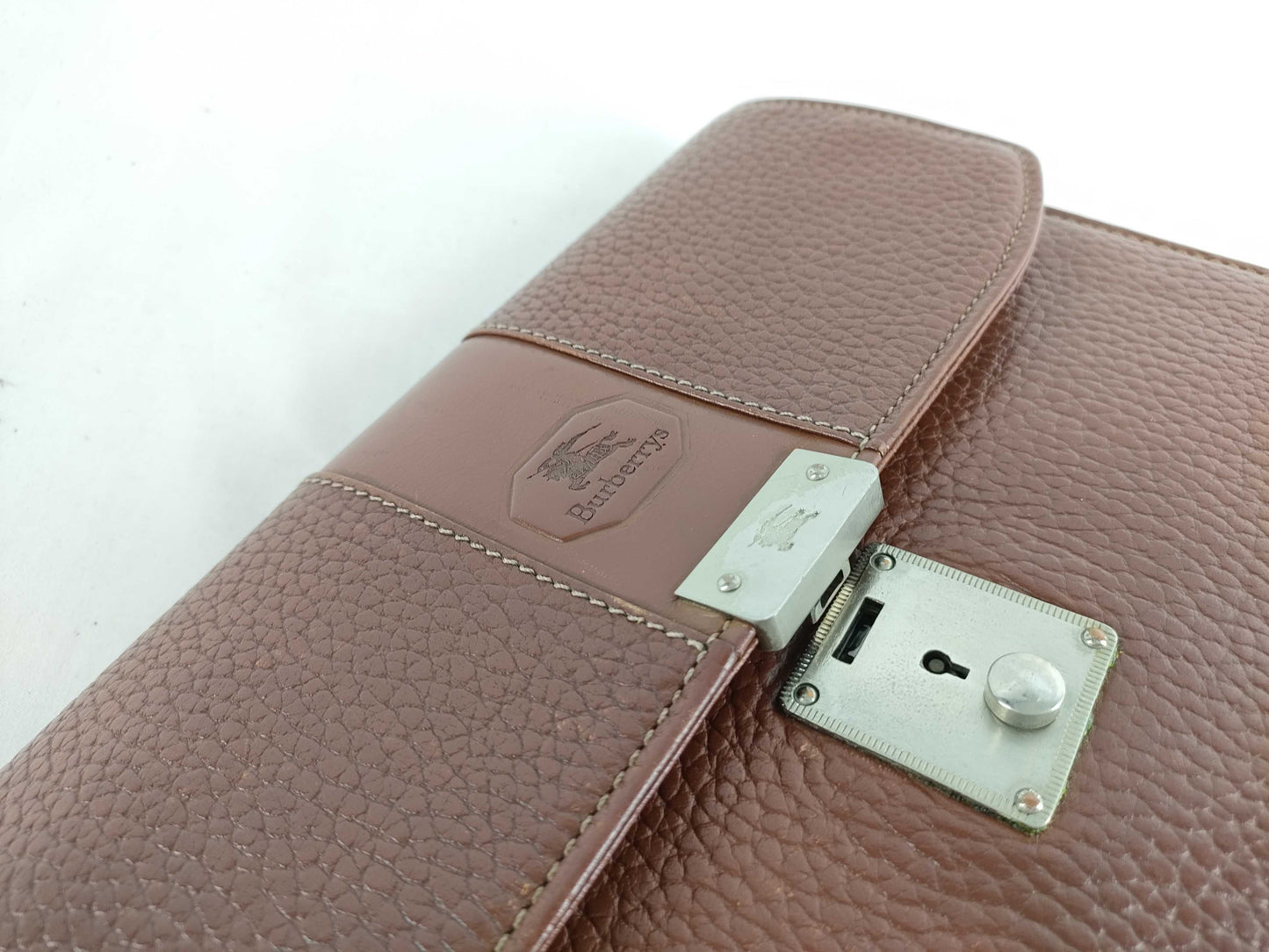 (10310_0118) BURBERRY Second Bag, Leather, Brown, Shadow Horse