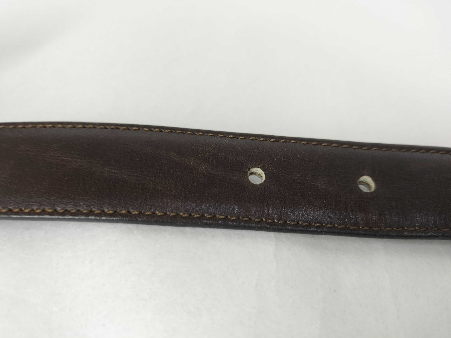 GUCCI Gucci Gold GG Buckle Leather Thin Belt