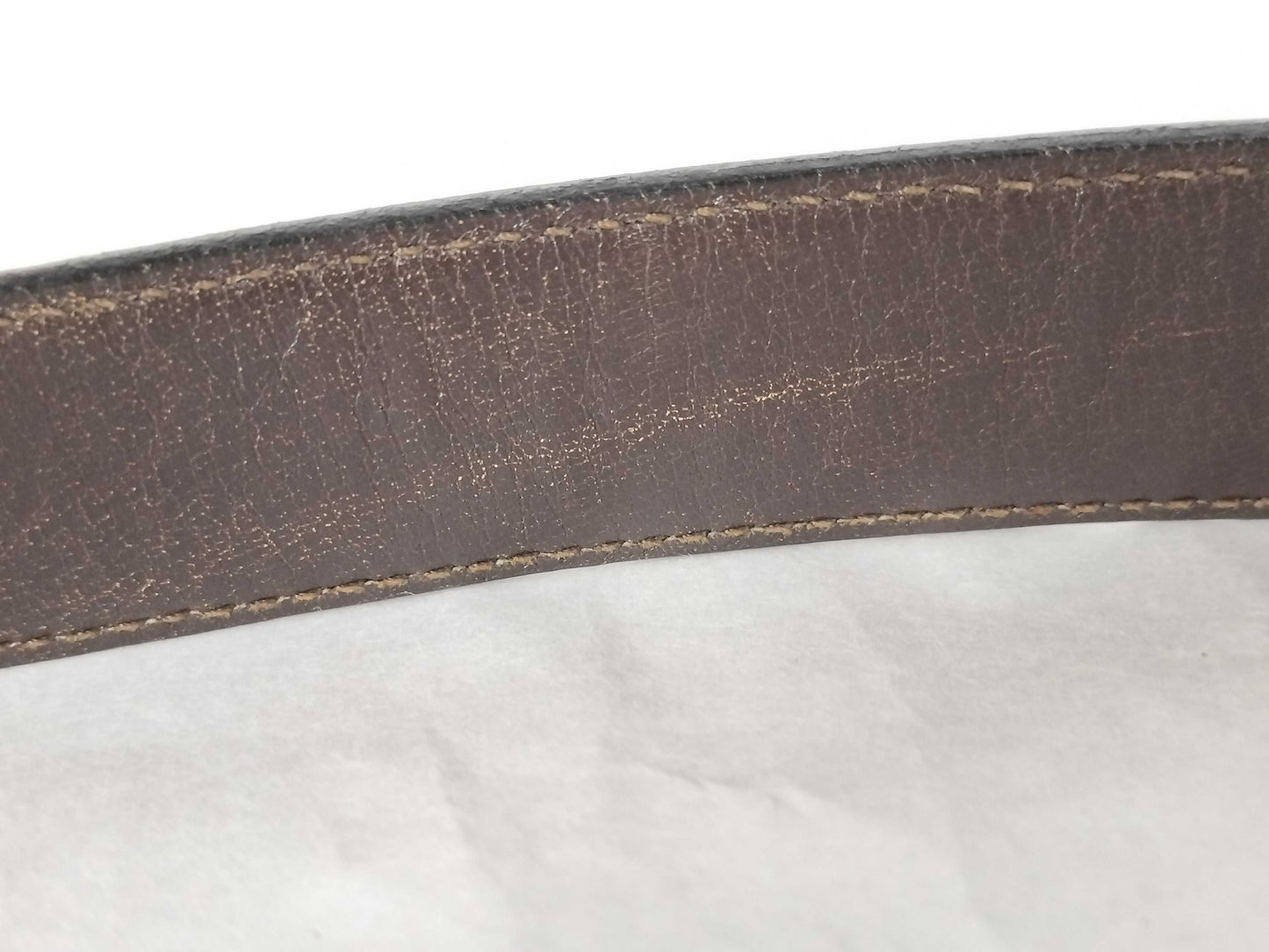 GUCCI Gucci Gold GG Buckle Leather Thin Belt
