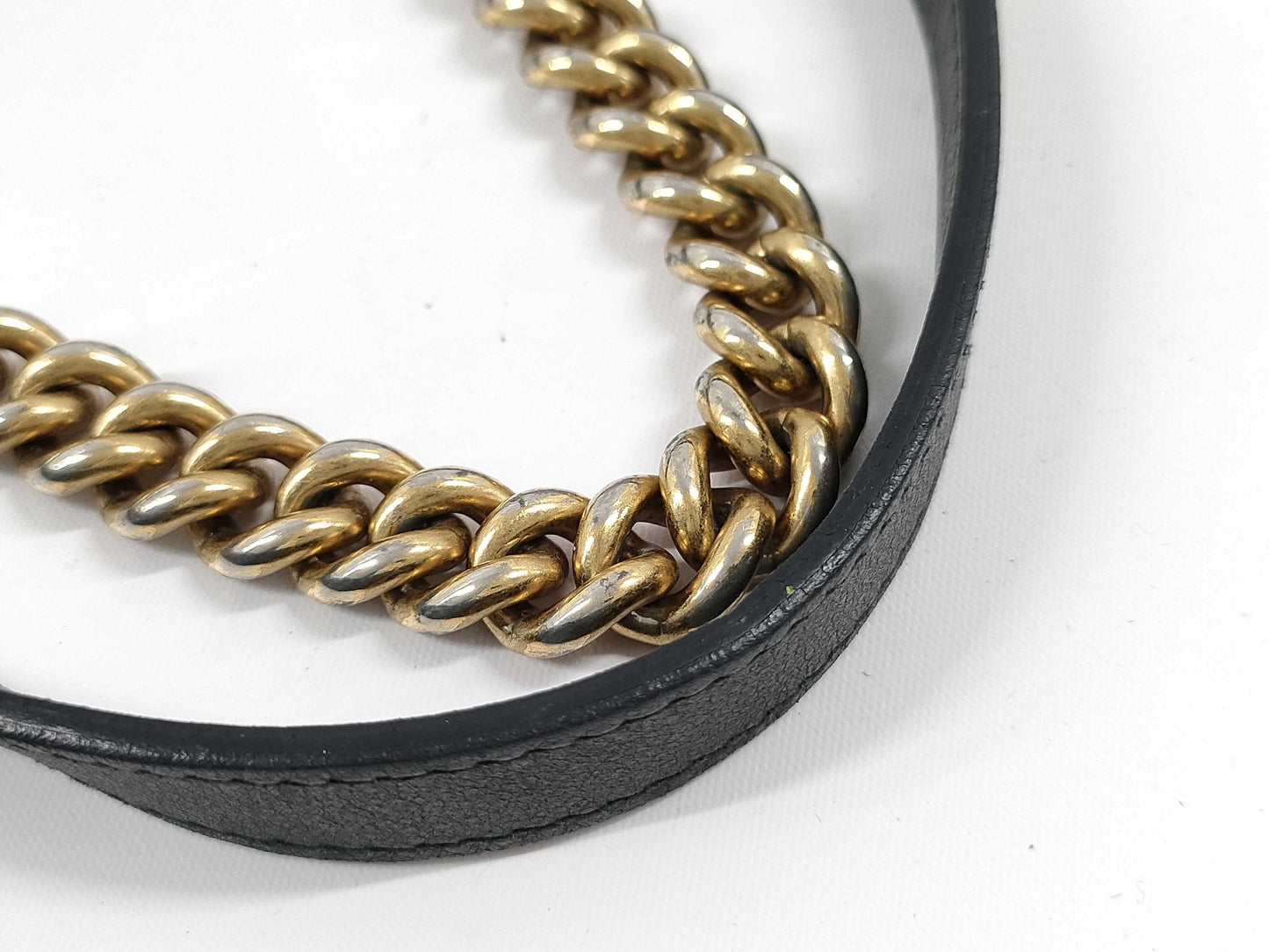 GUCCI Marmont Pearl Double Chain Shoulder Bag Black Shoulder Bag