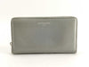 BALENCIAGA Leather Round Zip Long Wallet Gray Wallet