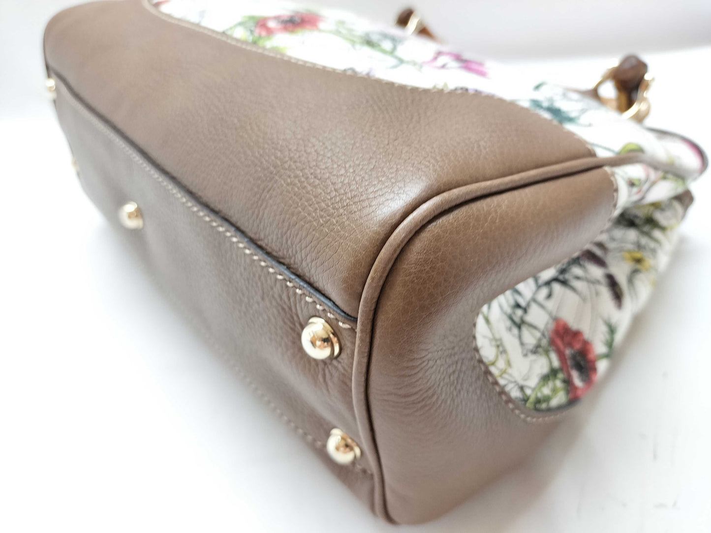 GUCCI 308360 Bamboo Flower 2-way Handbag with Shoulder Strap
