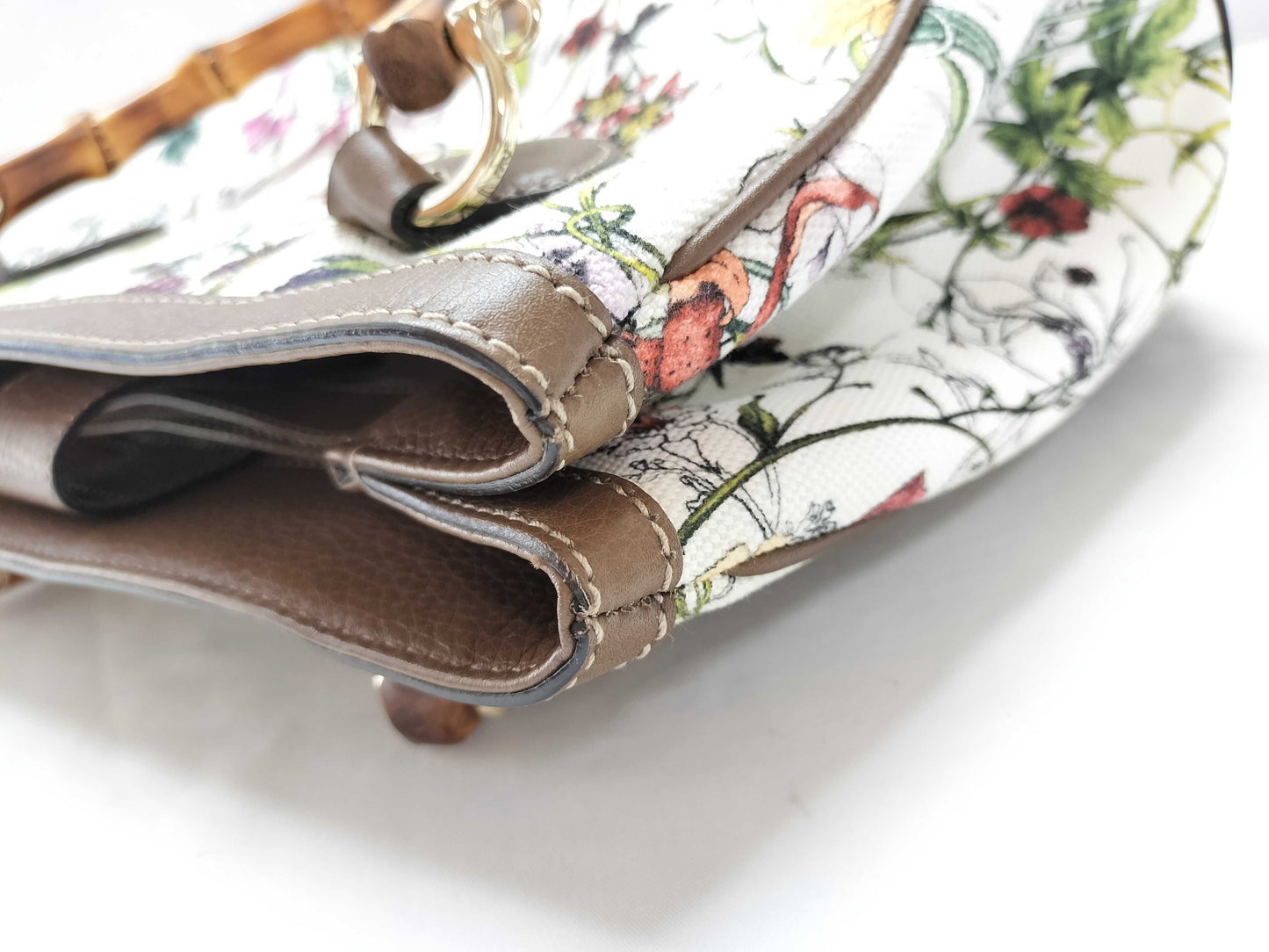 GUCCI 308360 Bamboo Flower 2-way Handbag with Shoulder Strap