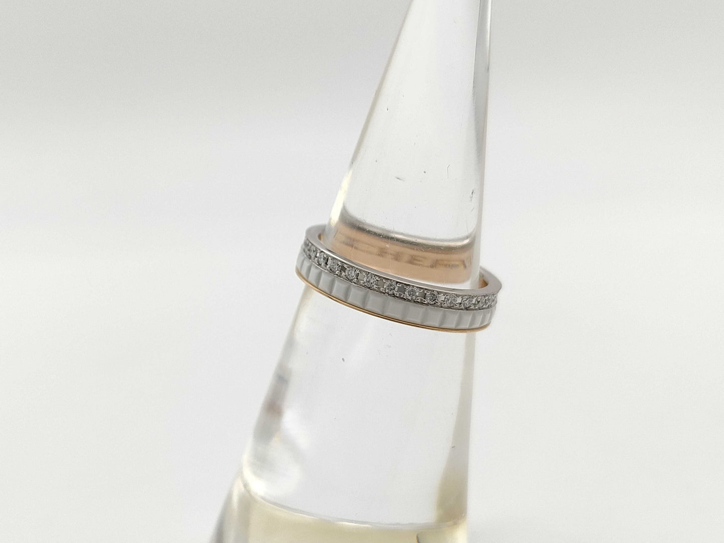 BOUCHERON Quatre #48 Ceramic Diamond Au750 2.3g Ring