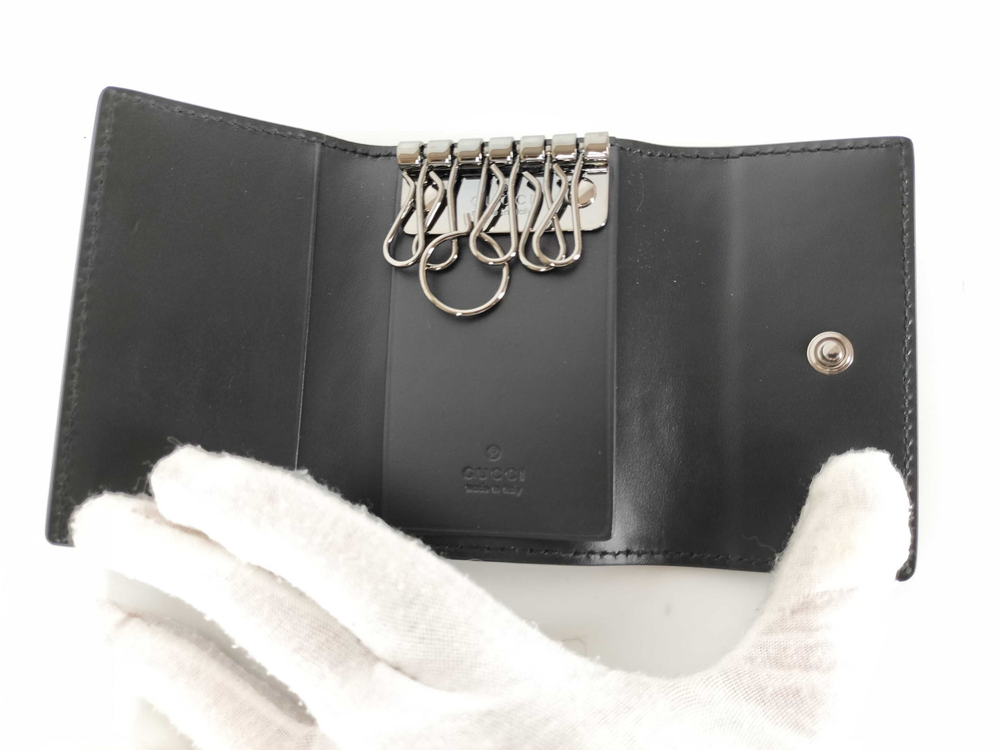 GUCCI Guccissima 138093 Guccissima Key Case Black Key Case/Key Holder