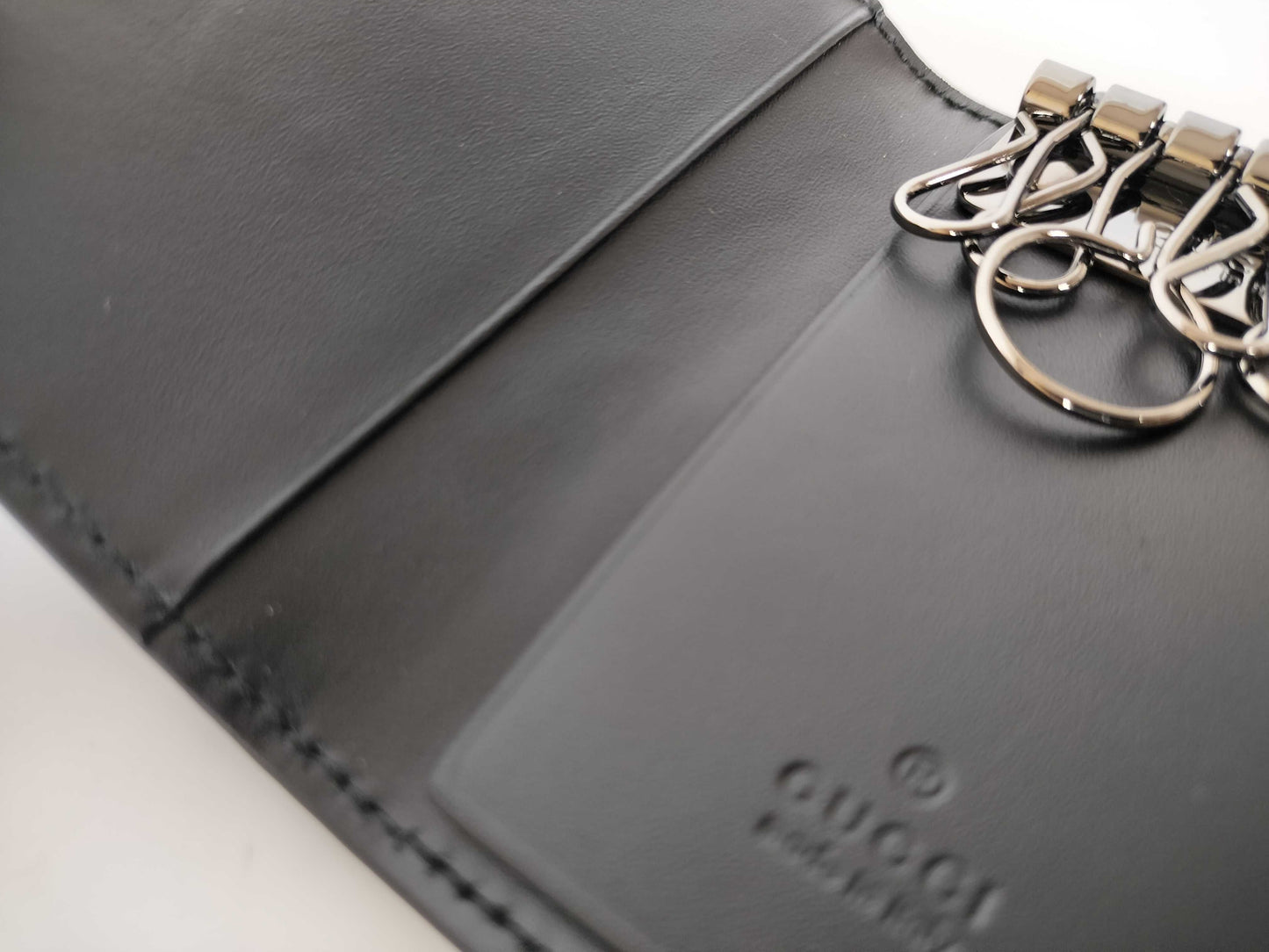 GUCCI Guccissima 138093 Guccissima Key Case Black Key Case/Key Holder