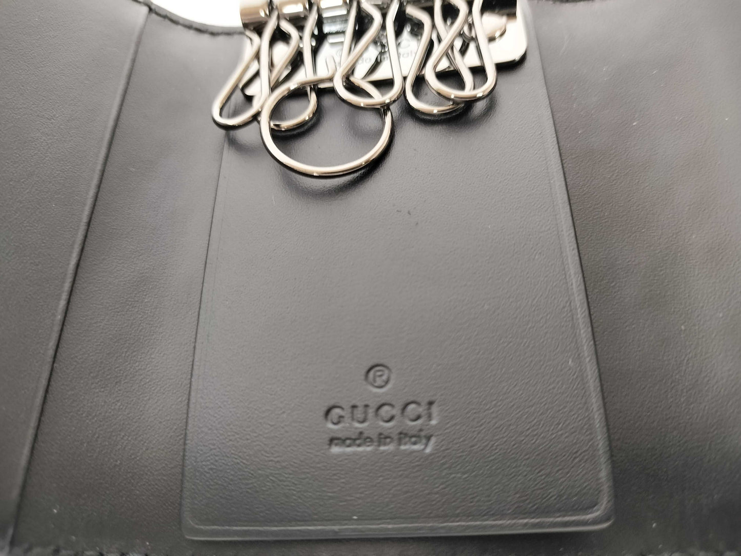 GUCCI Guccissima 138093 Guccissima Key Case Black Key Case/Key Holder