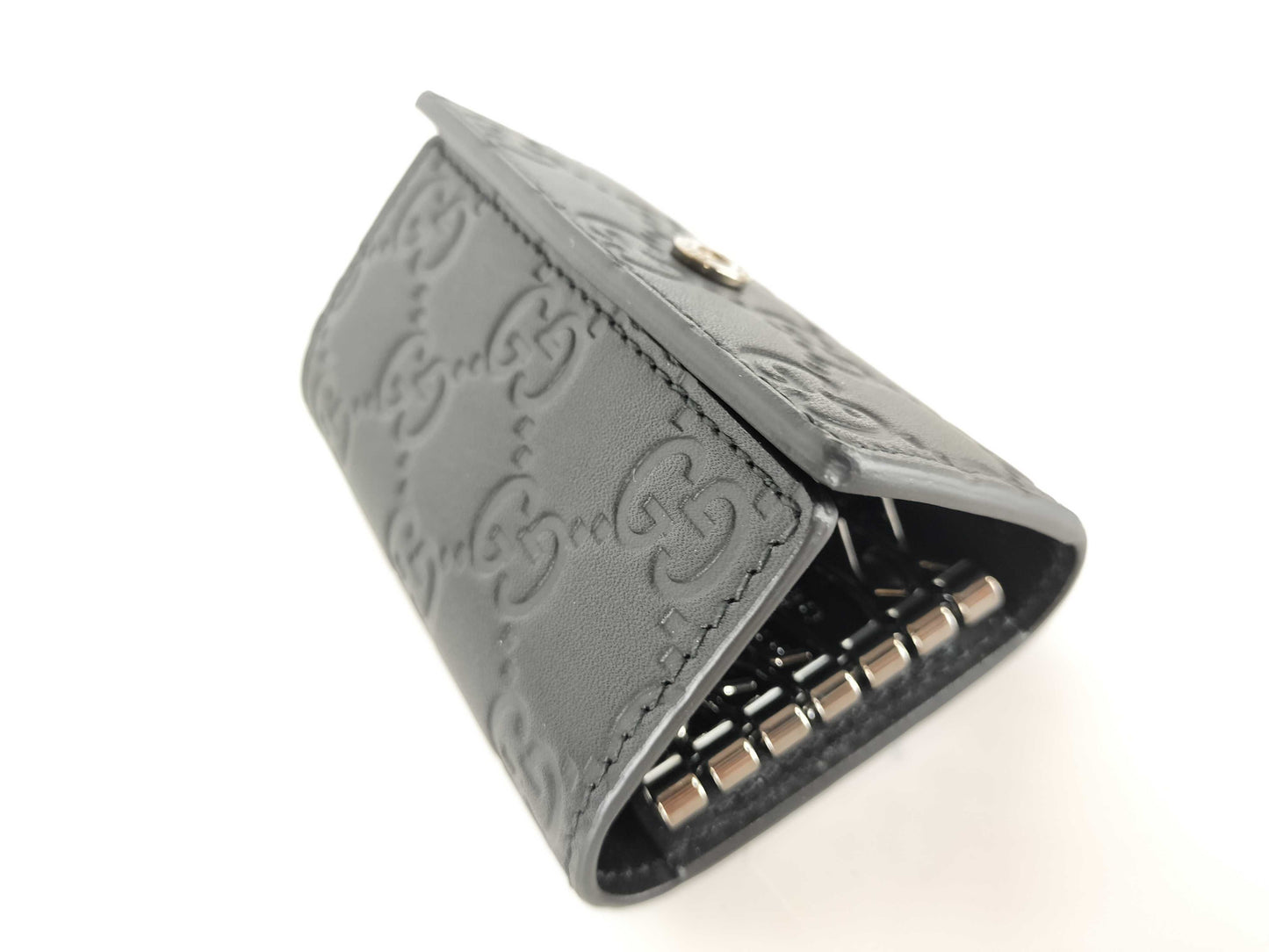 GUCCI Guccissima 138093 Guccissima Key Case Black Key Case/Key Holder