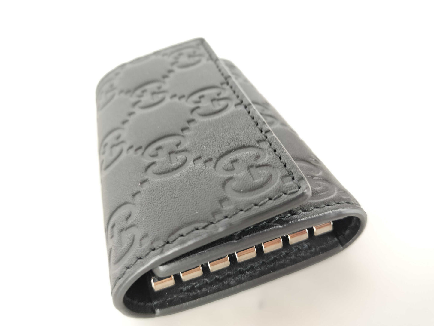 GUCCI Guccissima 138093 Guccissima Key Case Black Key Case/Key Holder