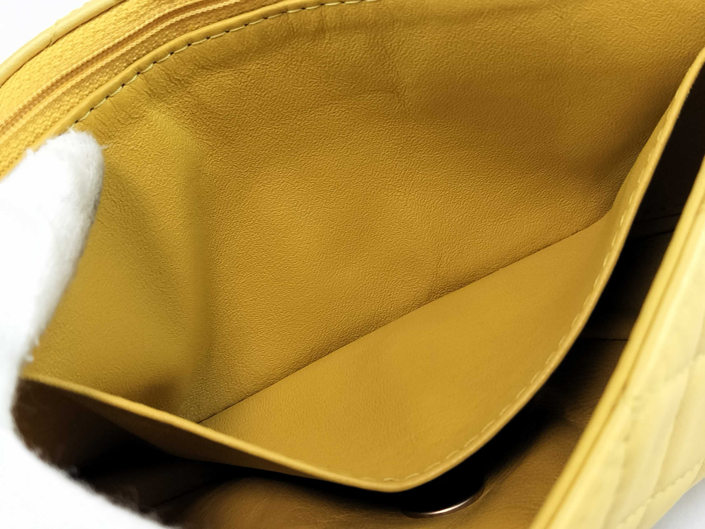 CHANEL Matelasse Shoulder Bag with Beaded Coco Mark, Yellow, WS7730