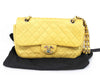 CHANEL Matelasse Shoulder Bag with Beaded Coco Mark, Yellow, WS7730
