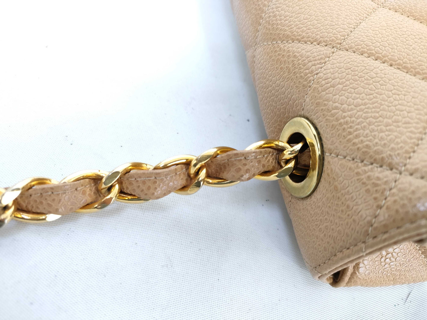 CHANEL Caviar Skin CHANEL Matelasse Caviar Skin Chain Shoulder Bag, No. 3, with Seal