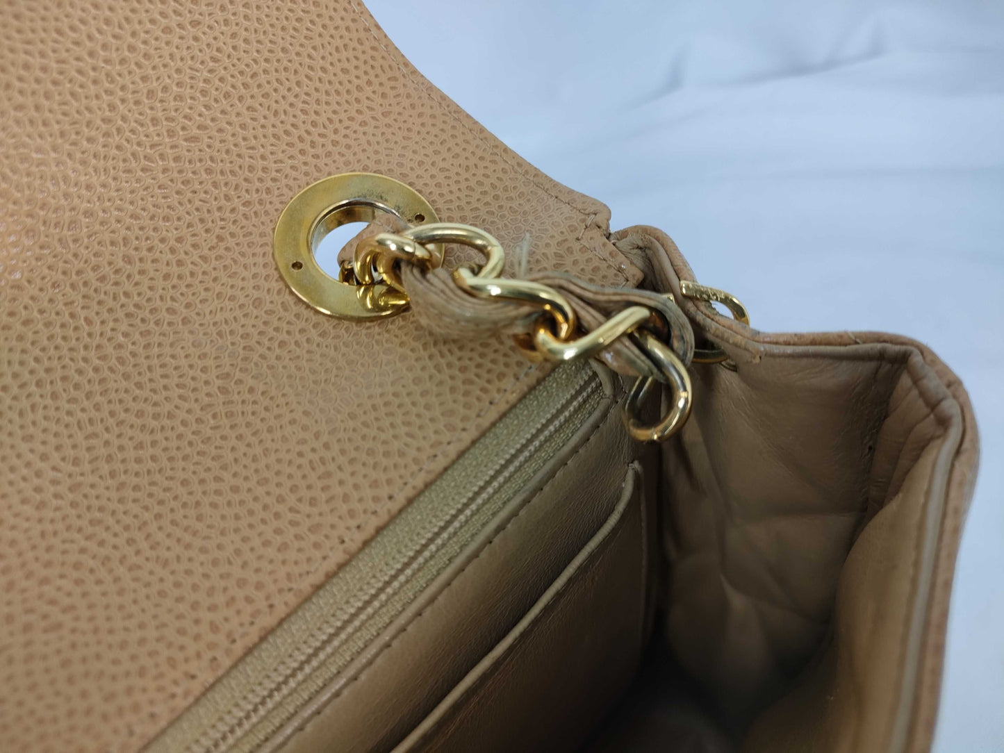 CHANEL Caviar Skin CHANEL Matelasse Caviar Skin Chain Shoulder Bag, No. 3, with Seal