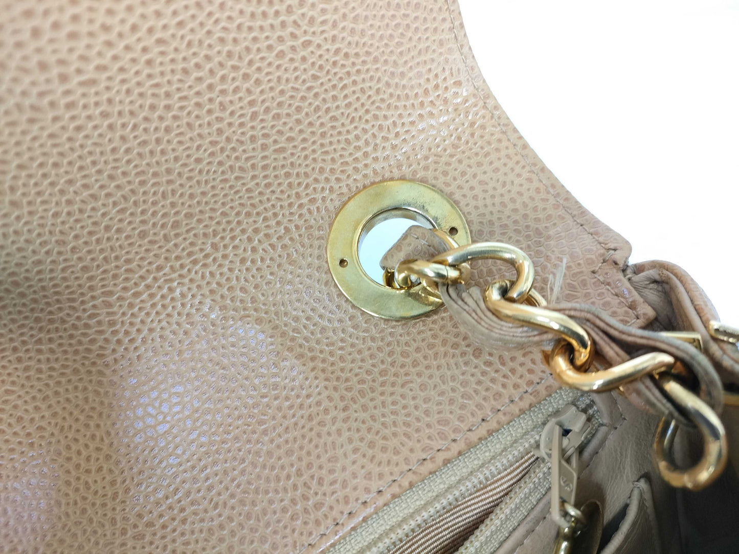 CHANEL Caviar Skin CHANEL Matelasse Caviar Skin Chain Shoulder Bag, No. 3, with Seal