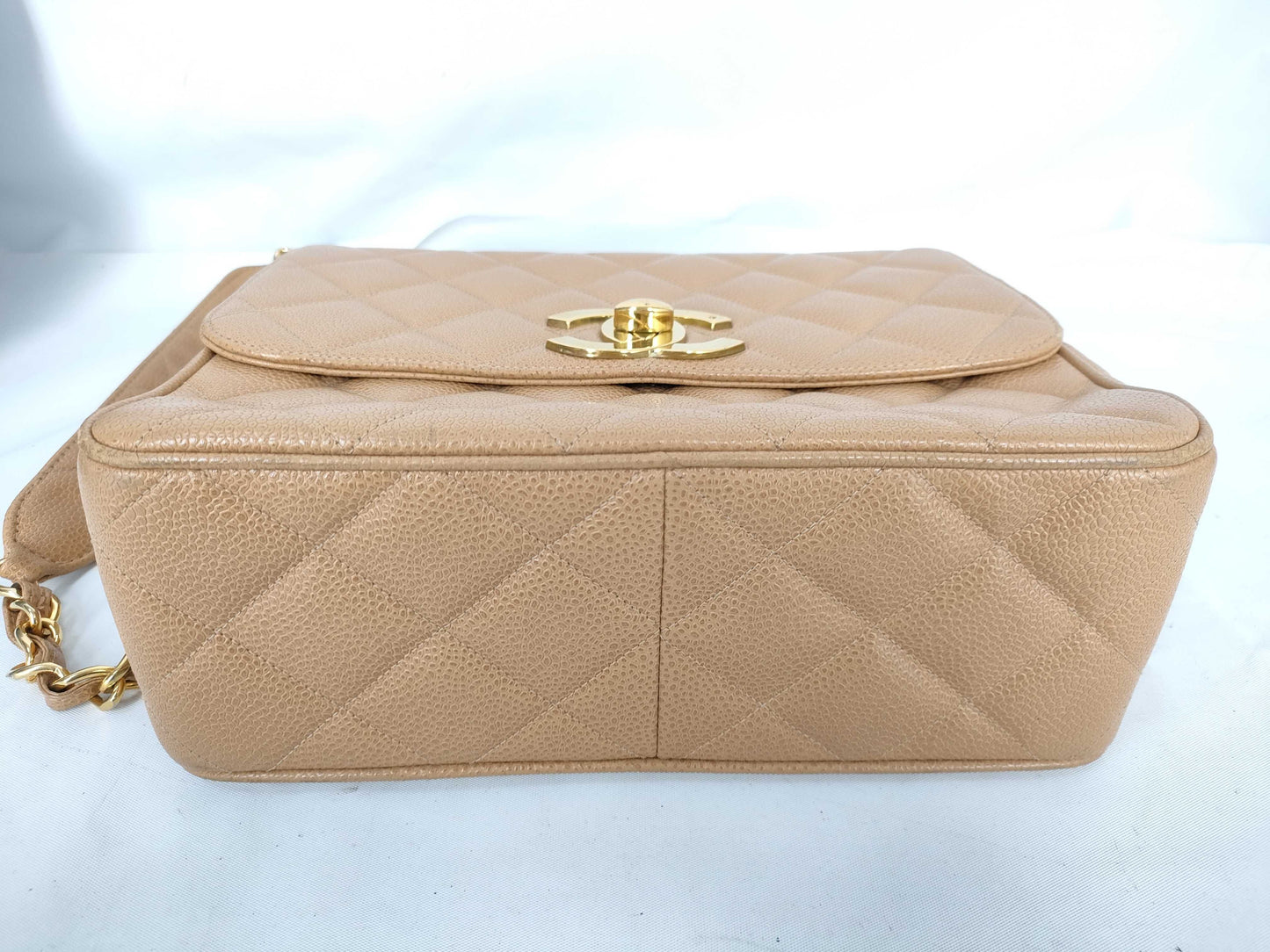 CHANEL Caviar Skin CHANEL Matelasse Caviar Skin Chain Shoulder Bag, No. 3, with Seal