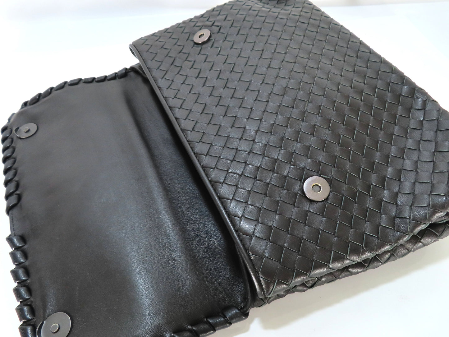 BOTTEGA VENETA Chain Shoulder Bag, Black Leather