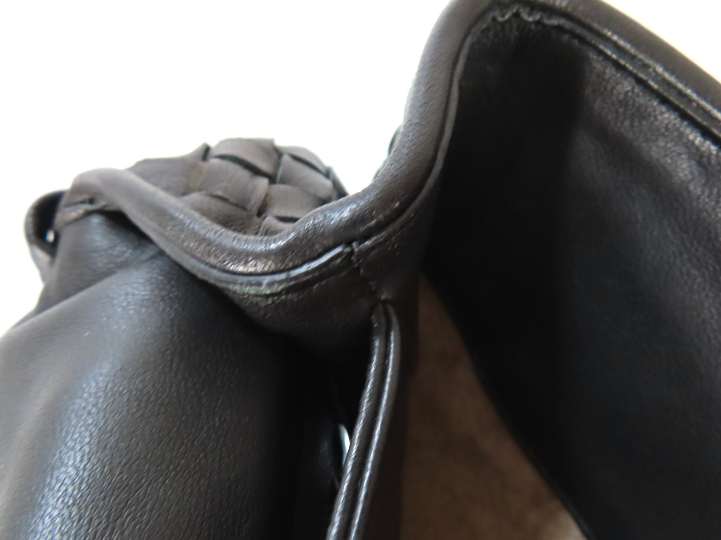 BOTTEGA VENETA Chain Shoulder Bag, Black Leather