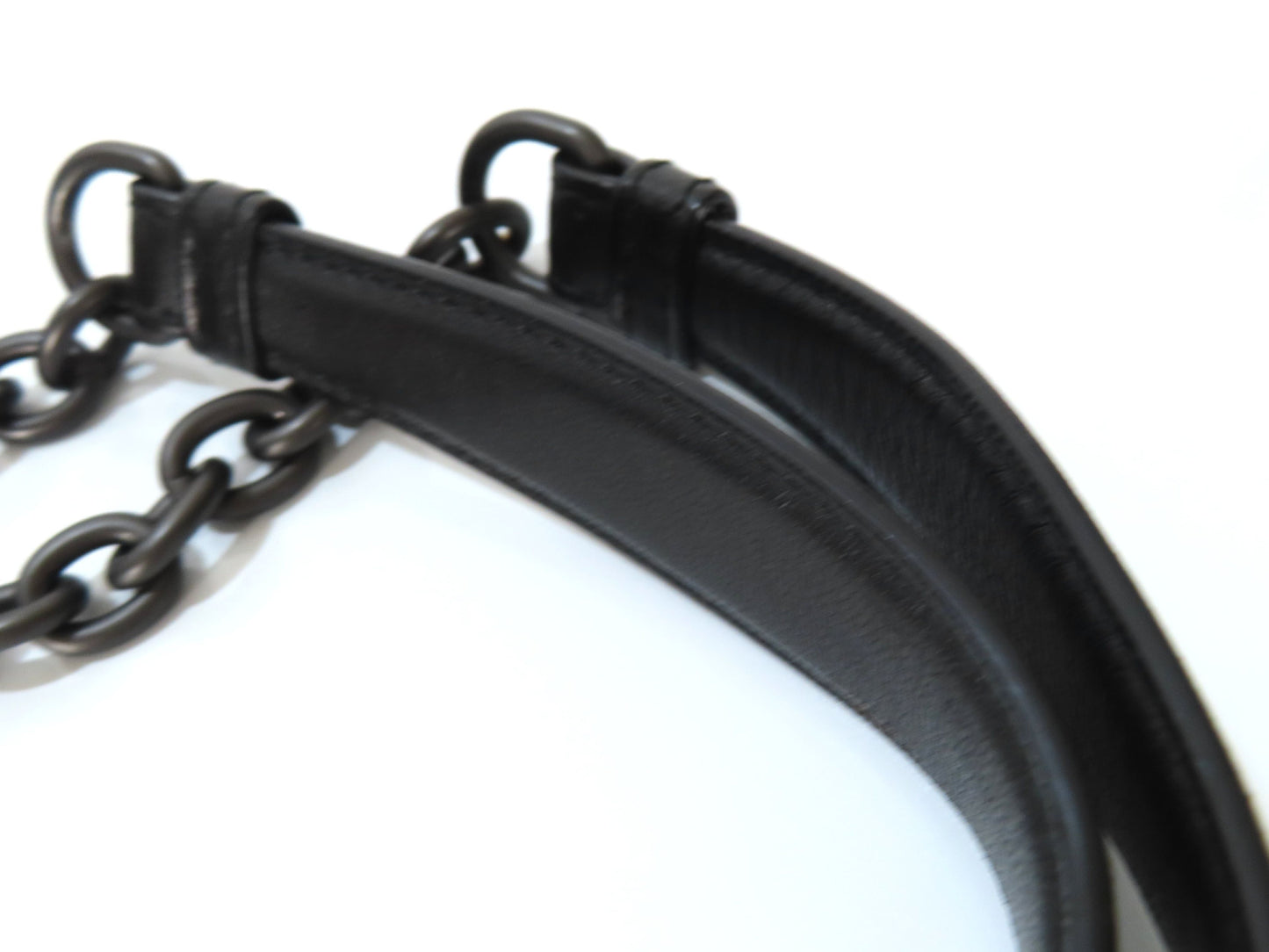 BOTTEGA VENETA Chain Shoulder Bag, Black Leather