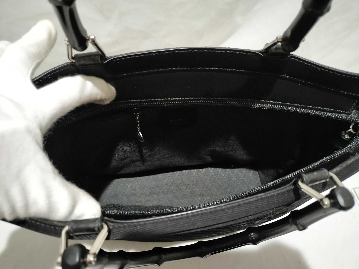 GUCCI Bamboo 2-way Shoulder Bag in Black