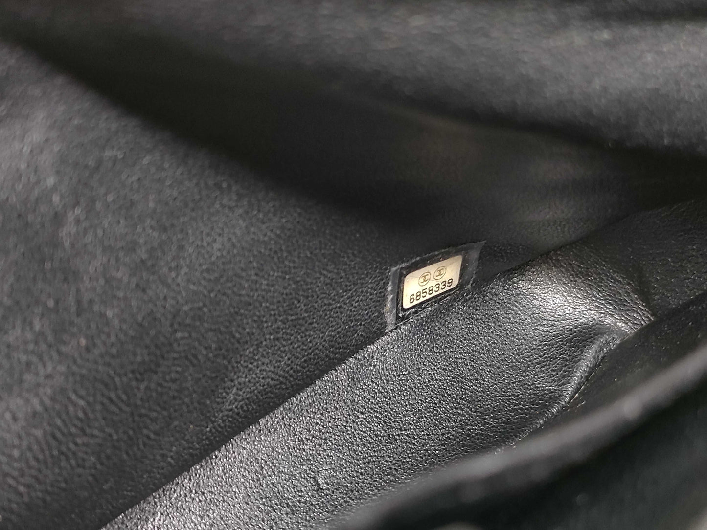 CHANEL Coco Mark Chocolate Bar Canvas Coco Mark Black Shoulder Bag
