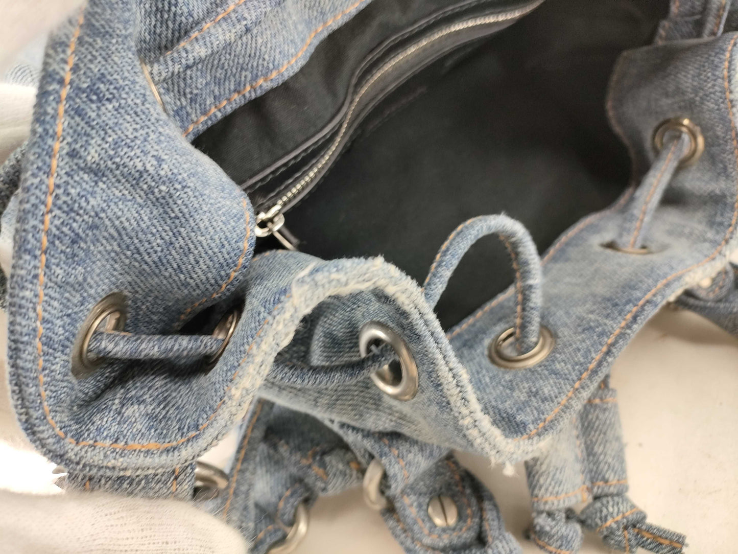 BALENCIAGA Goal XS Denim 2-Way Handbag