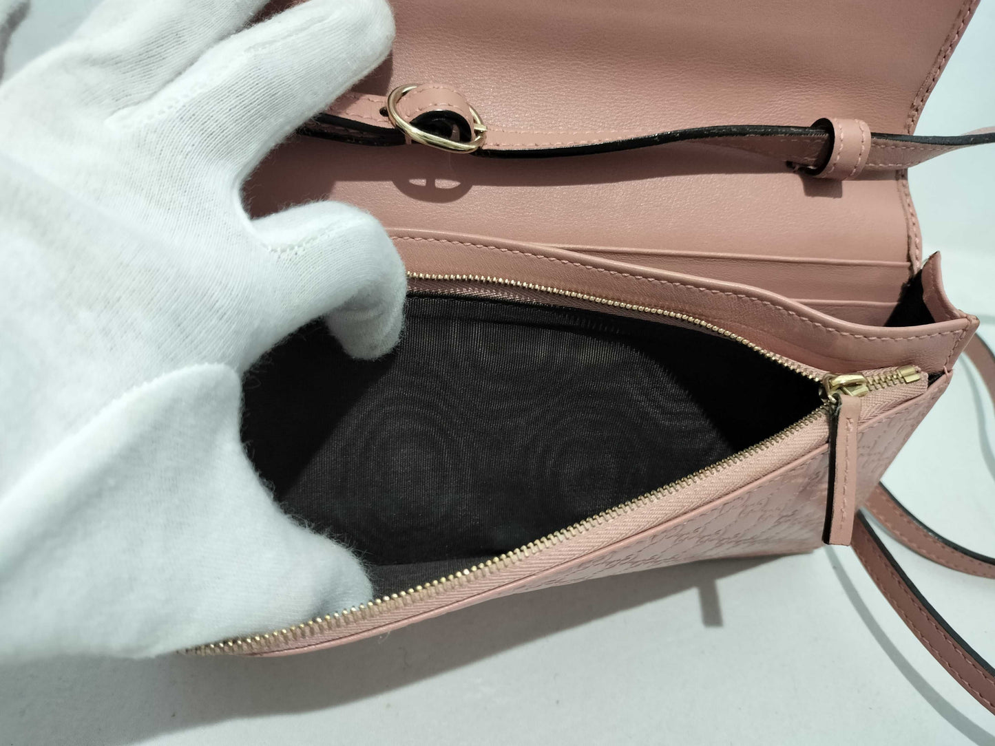 GUCCI GG Guccissima 466507 Shoulder Wallet Shoulder Bag