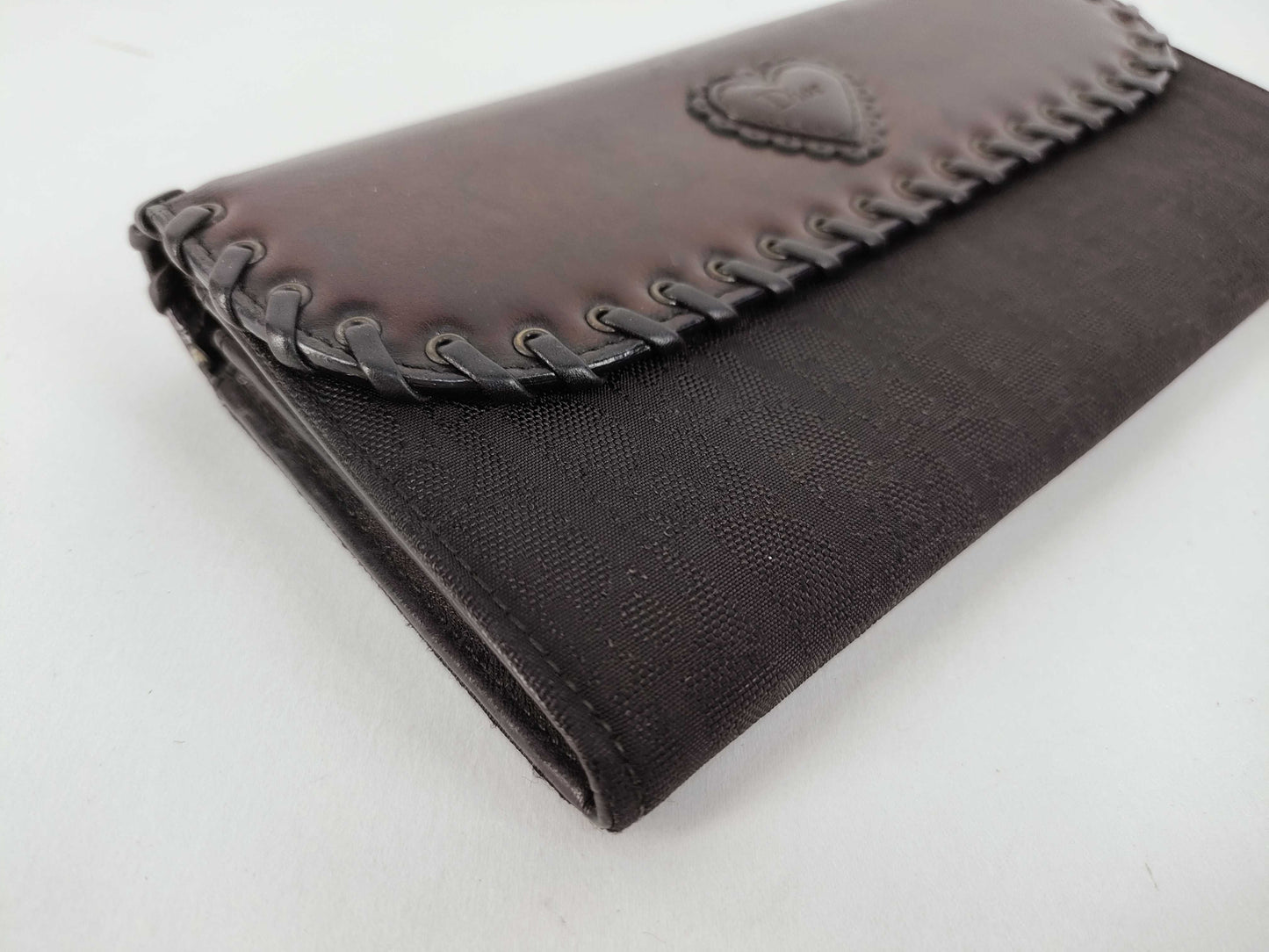 Dior Trotter Christian Dior Long Wallet Trotter Ethnic Heart Black Wallet