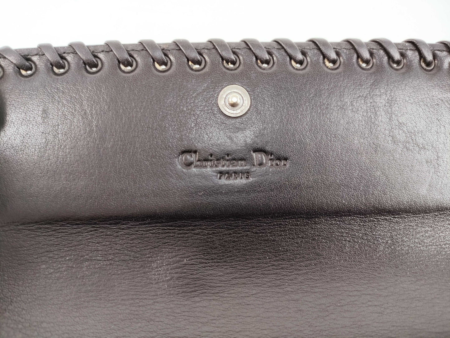 Dior Trotter Christian Dior Long Wallet Trotter Ethnic Heart Black Wallet