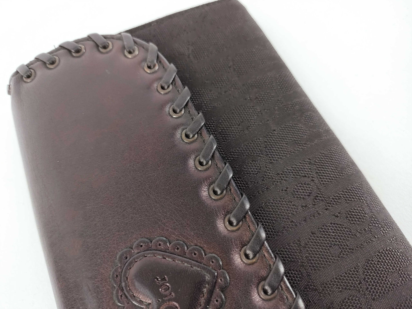 Dior Trotter Christian Dior Long Wallet Trotter Ethnic Heart Black Wallet