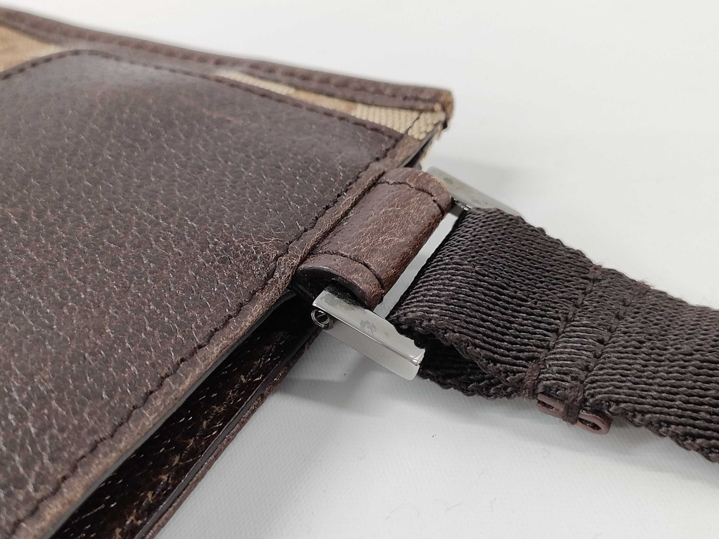 GUCCI GG Canvas Shoulder Bag Brown