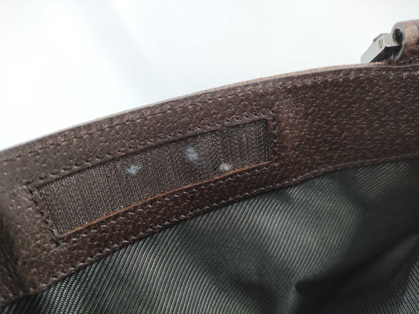 GUCCI GG Canvas Shoulder Bag Brown