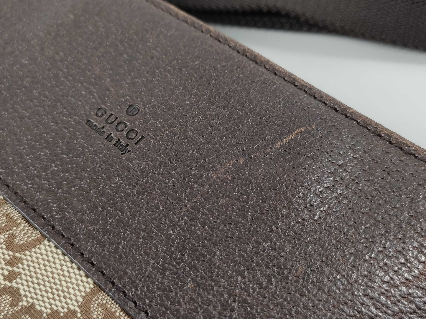 GUCCI GG Canvas Shoulder Bag Brown